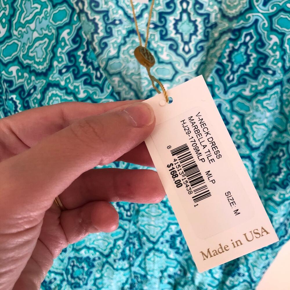 Helen Jon NWT Women's Marbella Tile V-Neck Dress Size M - Picture 8 of 13